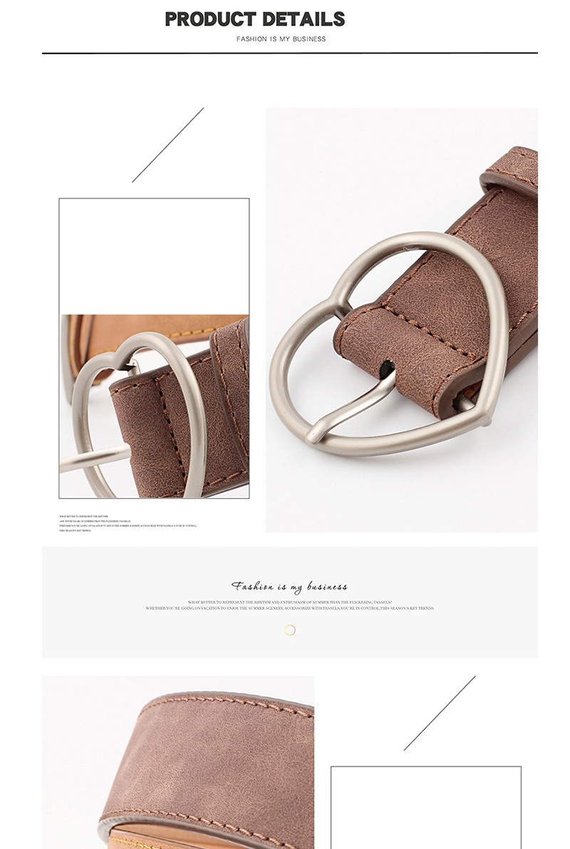 Fashion White Alloy Heart Heart Buckle Scrub Leather Belt,Thin belts