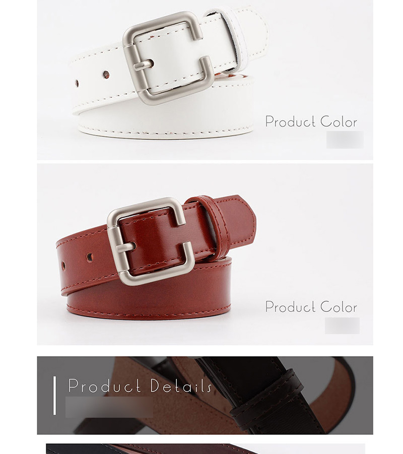 Fashion Coffee Silver Buckle Belt,Thin belts