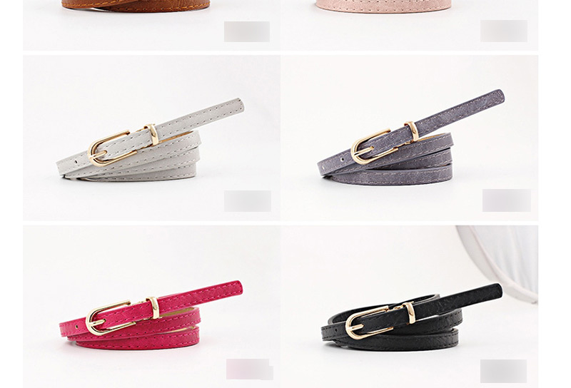 Fashion Purple Pin Buckle Matte Pu Belt,Thin belts