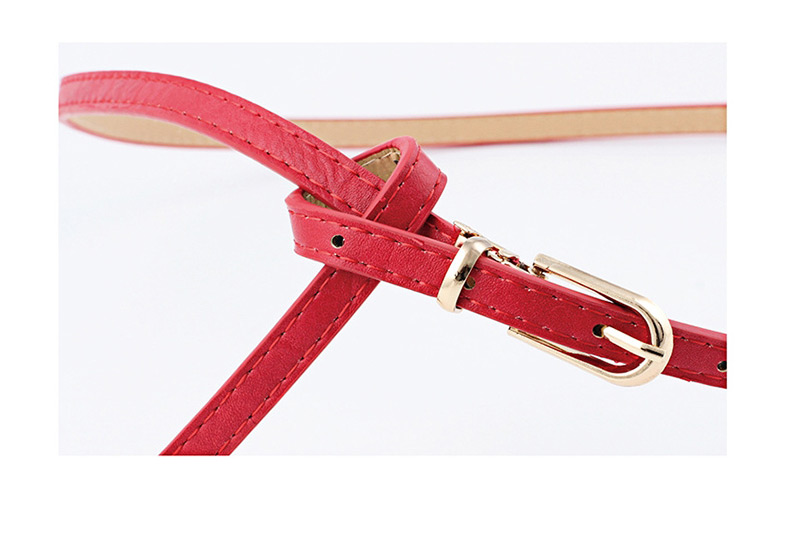 Fashion Red Pin Buckle Matte Pu Belt,Thin belts