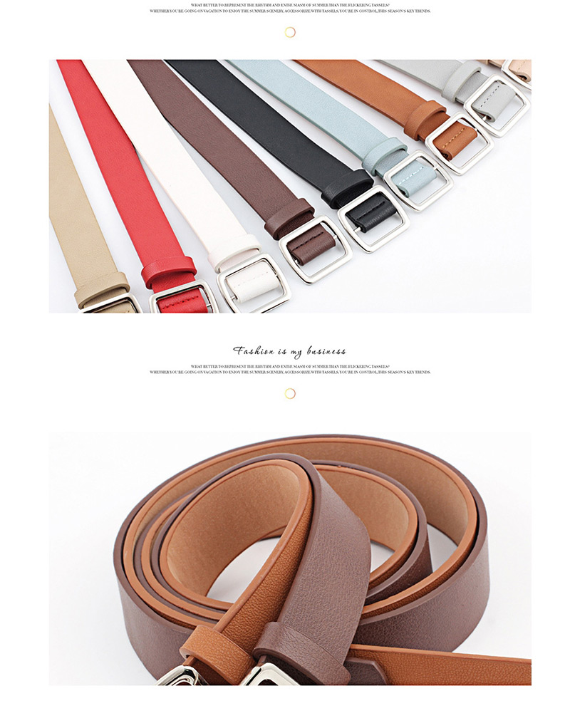 Fashion White Needle-free Smooth Buckle Ladies Wide Belt,Thin belts