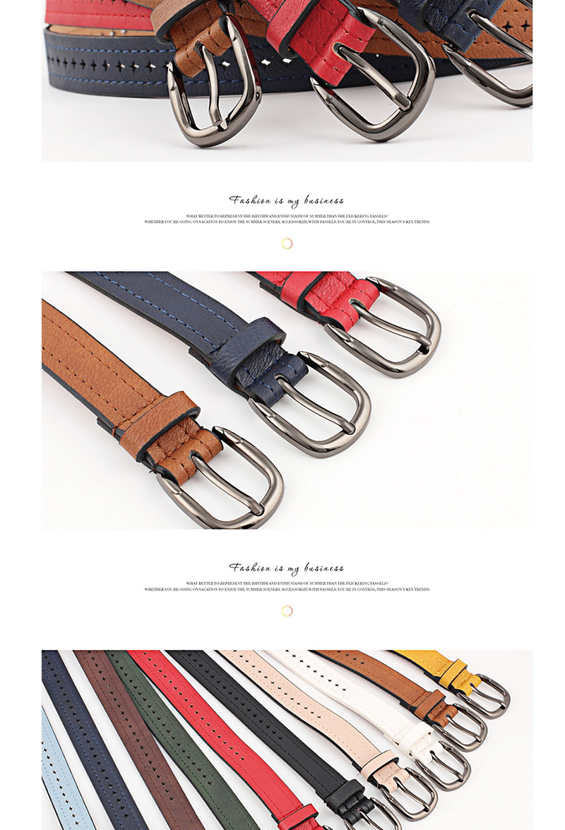 Fashion Coffee Fashion Wild Alloy Pin Buckle Belt,Thin belts