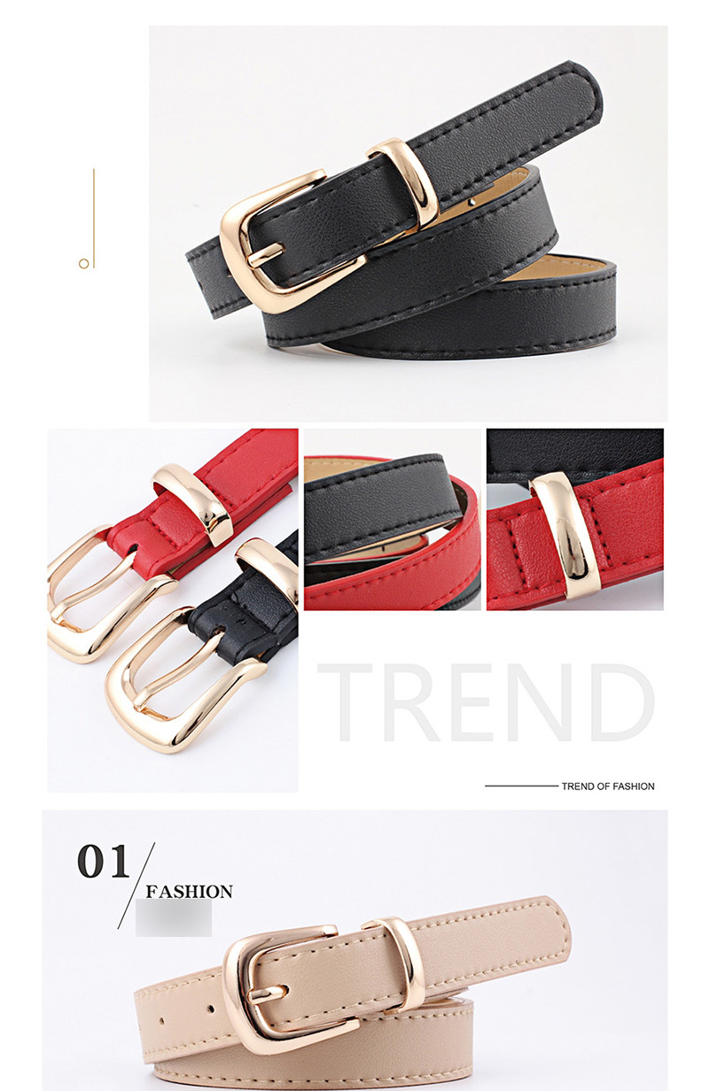 Fashion Silver Buckle + Red Dark Buckle Multicolor Belt,Thin belts