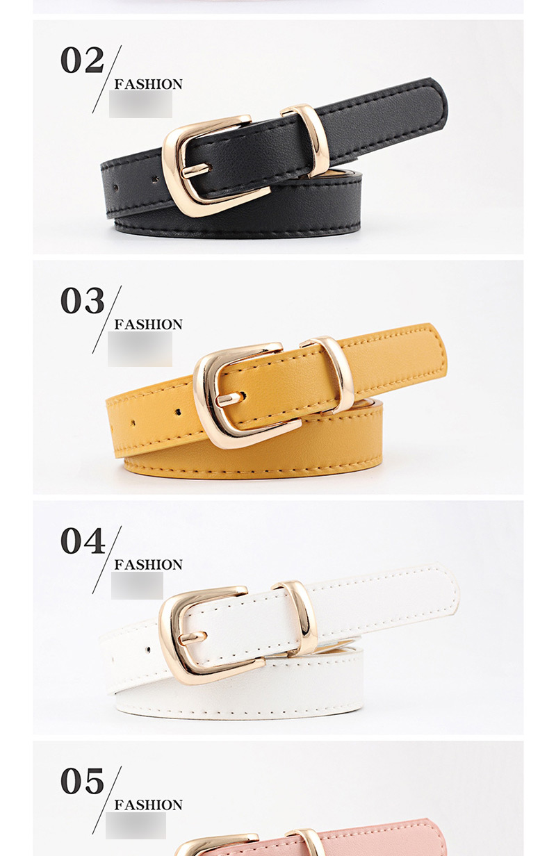Fashion Gold Buckle + White Dark Buckle Multicolor Belt,Thin belts