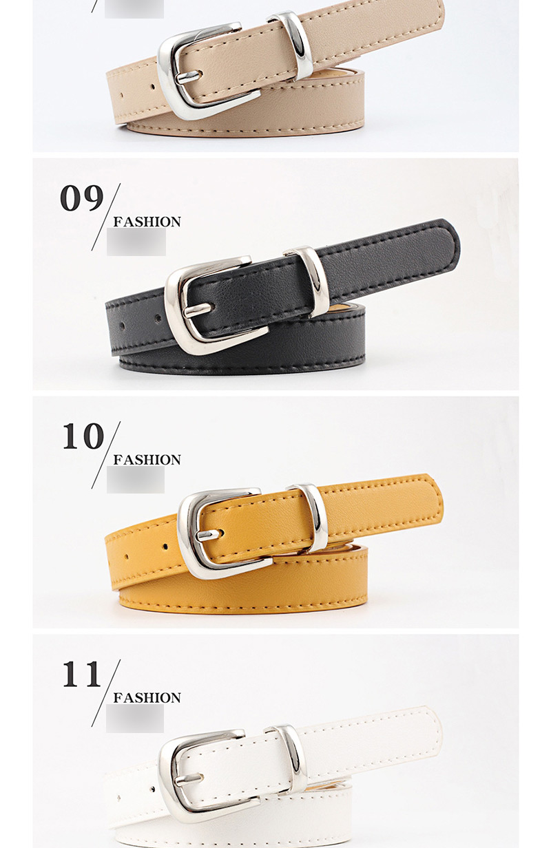 Fashion Gold Buckle + Yellow Dark Buckle Multicolor Belt,Thin belts