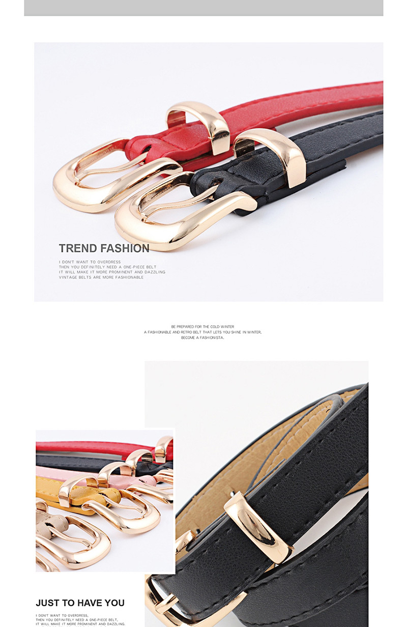 Fashion Silver Buckle + Red Dark Buckle Multicolor Belt,Thin belts