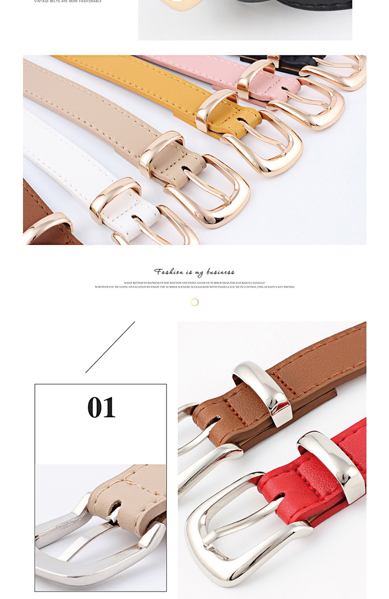 Fashion Gold Buckle + Camel Dark Buckle Multicolor Belt,Thin belts