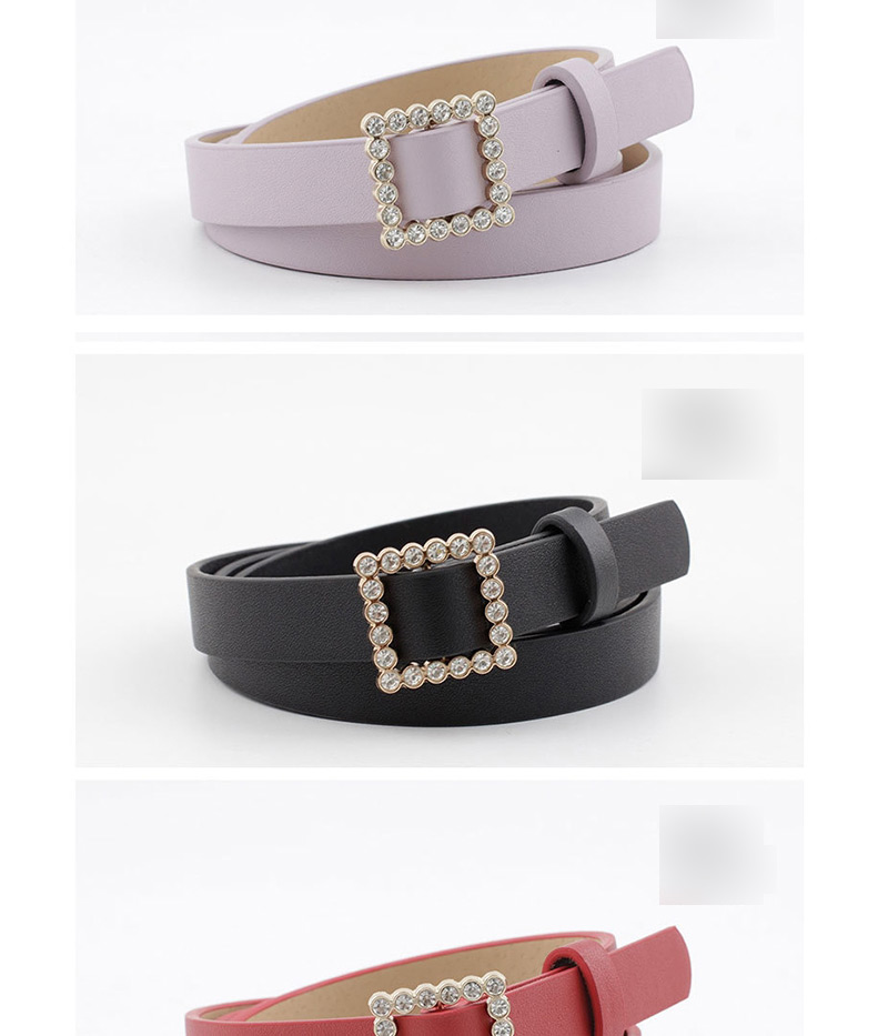 Fashion Light Purple Pu Rhinestone Belt,Thin belts