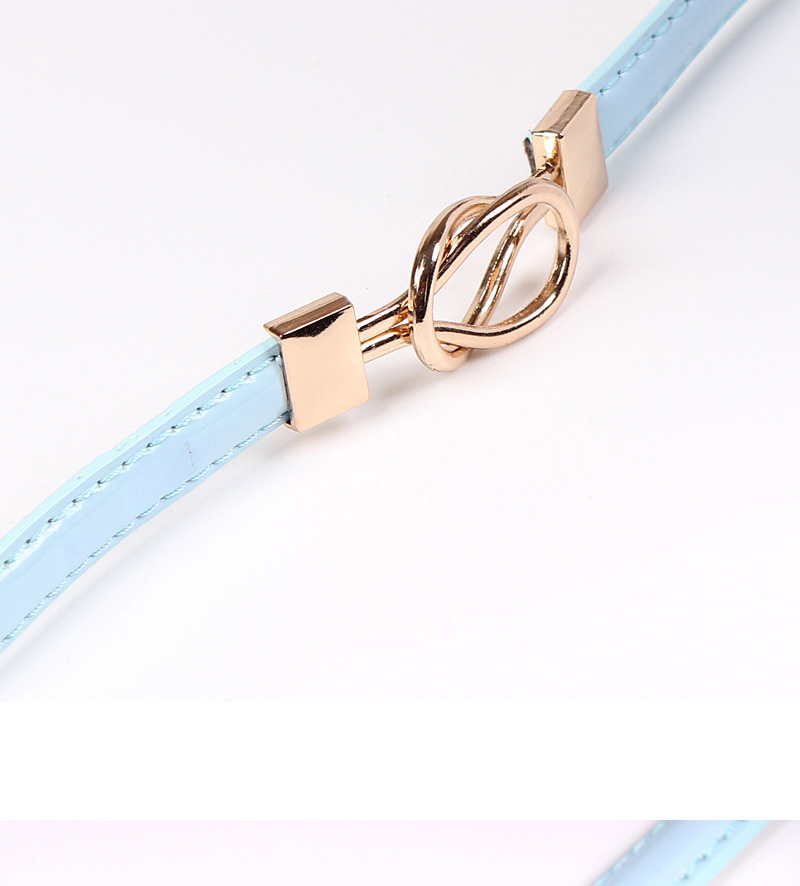 Fashion Rose Red Double Buckle Adjustment Belt,Thin belts