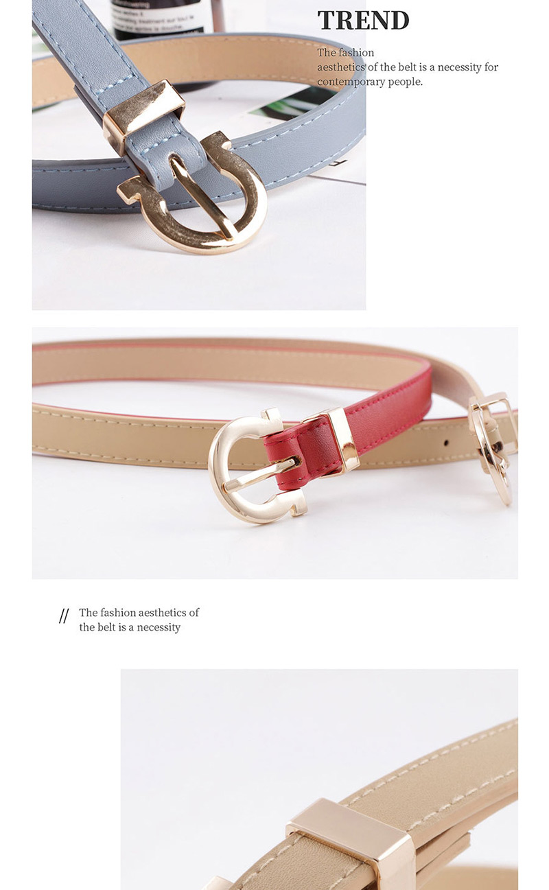 Fashion Denim Blue Fashion Candy Color Decorative Belt,Thin belts