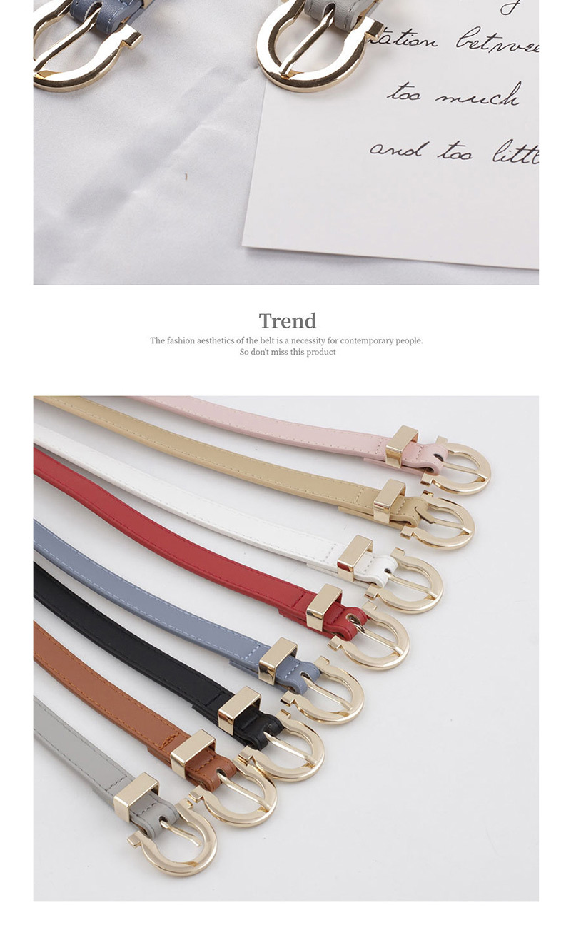 Fashion Khaki Fashion Candy Color Decorative Belt,Thin belts