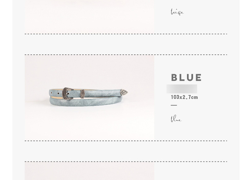 Fashion Denim Blue Pin Buckle Three-piece Belt,Thin belts