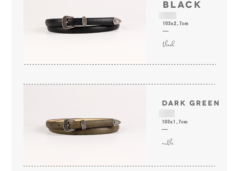 Fashion Black Pin Buckle Three-piece Belt,Thin belts