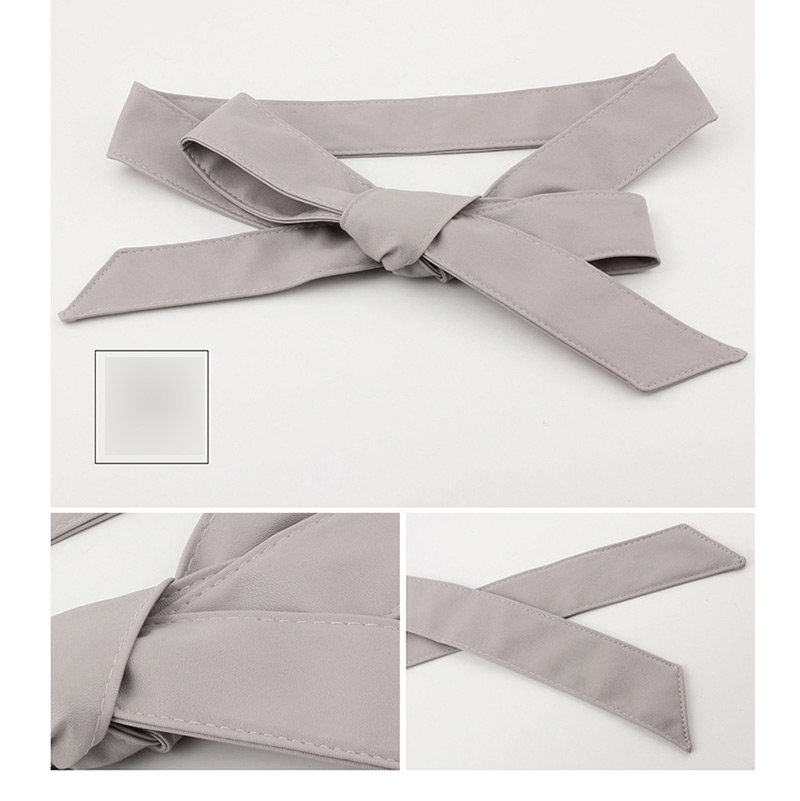 Fashion Gray Ribbon Bow Wide Belt,Wide belts