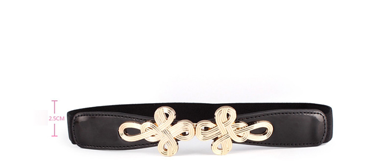 Fashion Beige Buckle Chinese Knot Waist Seal,Thin belts