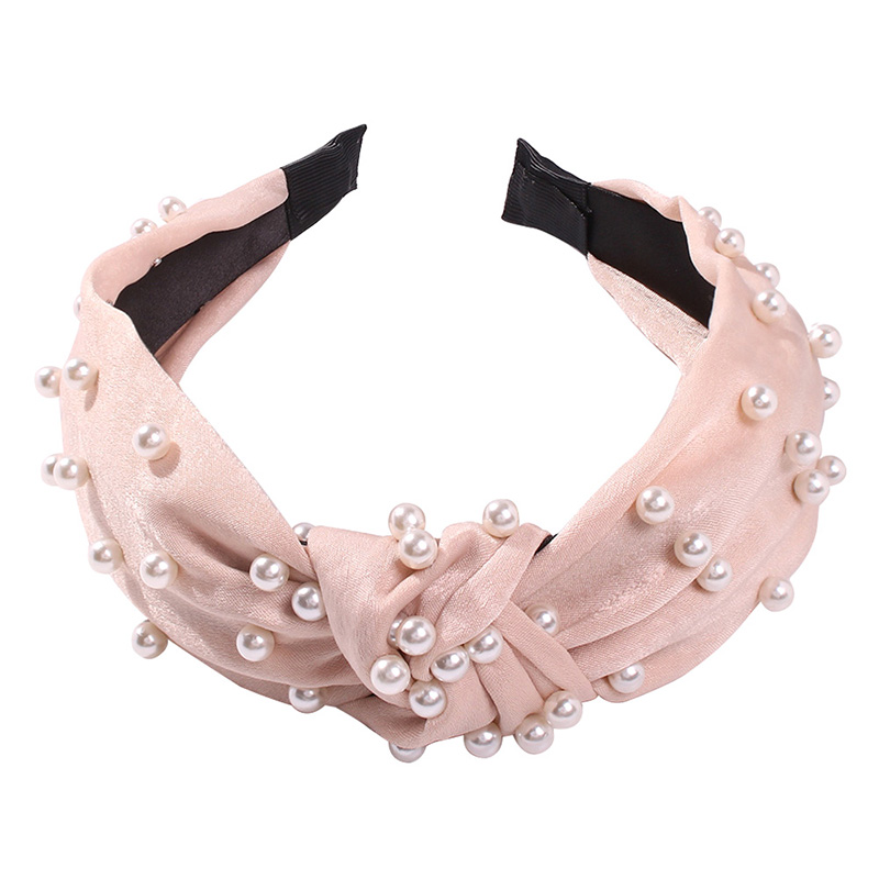 Fashion Pink Cloth Pearl Knotted Headband,Head Band