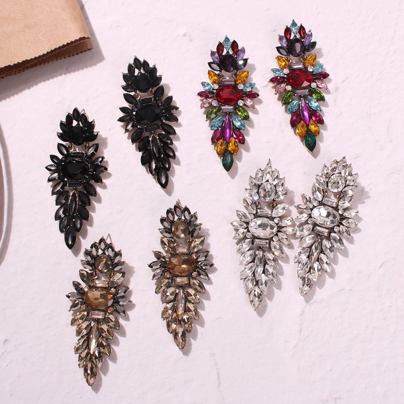 Fashion Color Alloy Studded Geometric Earrings,Drop Earrings