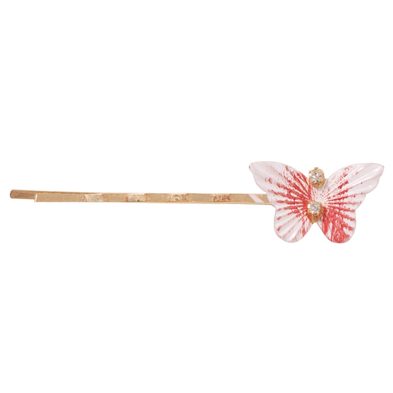 Fashion Openwork Pink Alloy Diamond Butterfly Hairpin,Hairpins