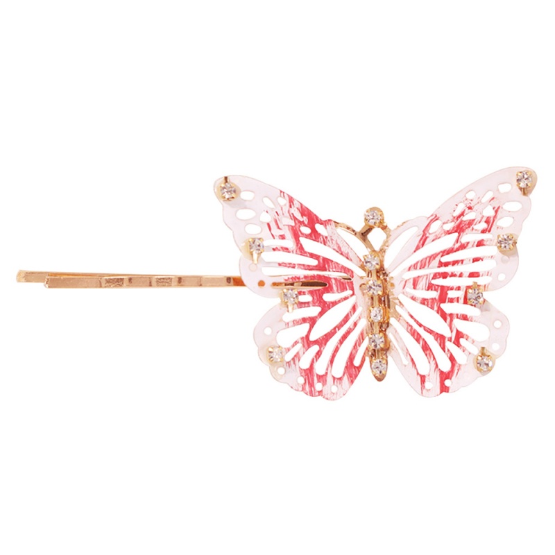 Fashion Solid (small) Yellow Alloy Diamond Butterfly Hairpin,Hairpins
