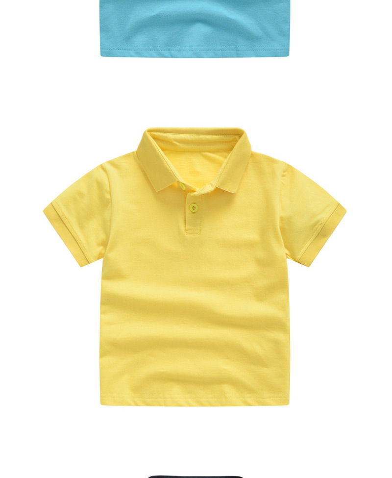 Fashion Yellow Solid Color Lapel Children