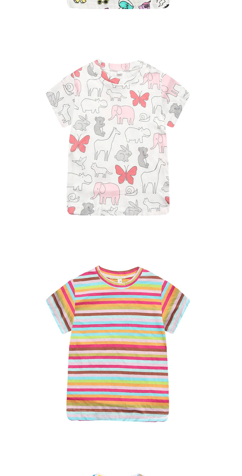 Fashion Pink Animal Cartoon Baby Boy T-shirt,Kids Clothing