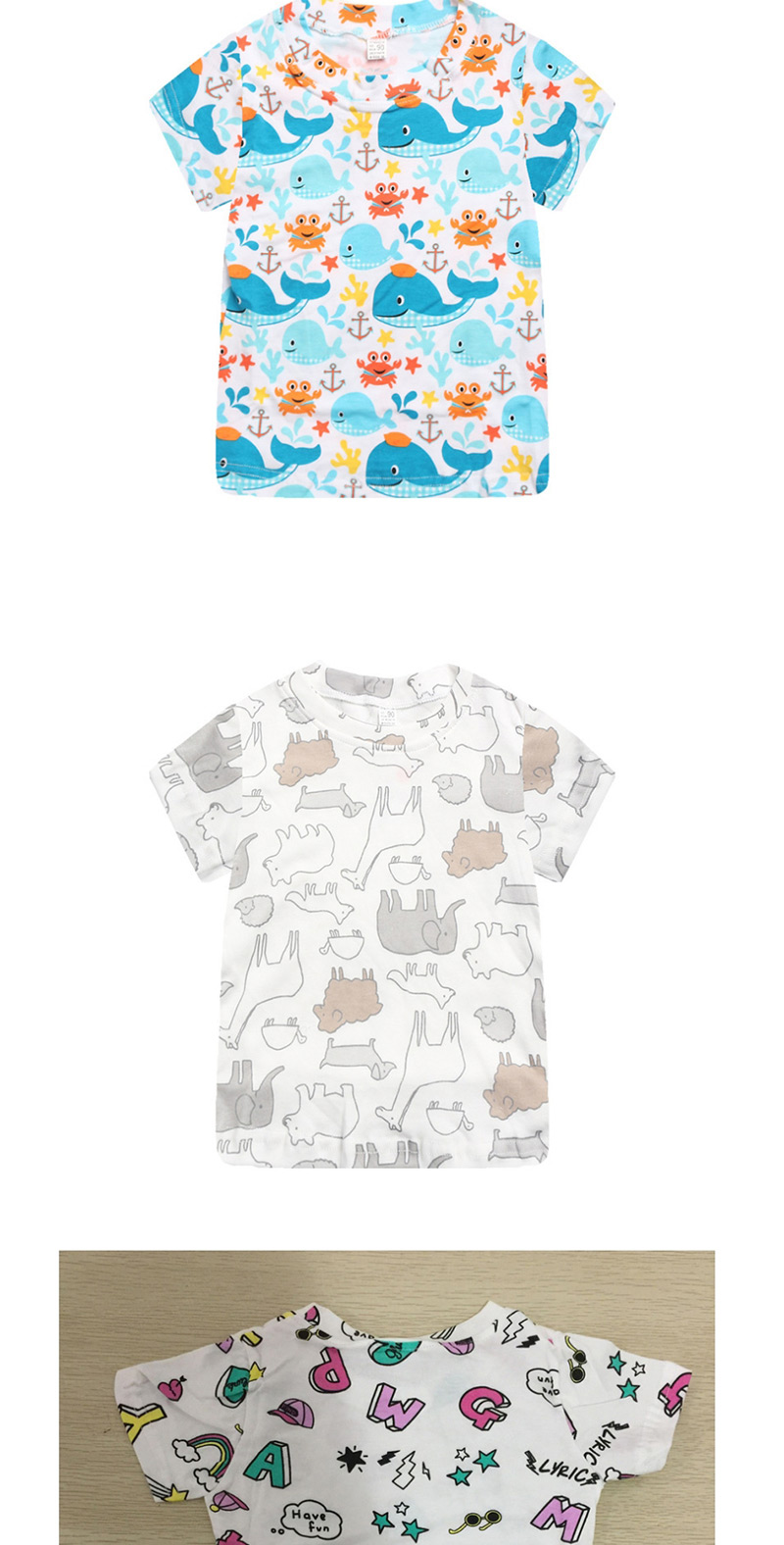 Fashion Light Gray Cat Cartoon Baby Boy T-shirt,Kids Clothing