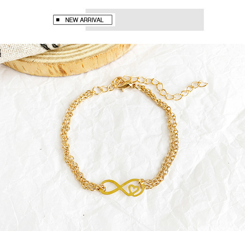 Fashion Gold Alloy Resin Beaded Hollow Earth Love Bracelet 5 Piece Set,Fashion Bracelets