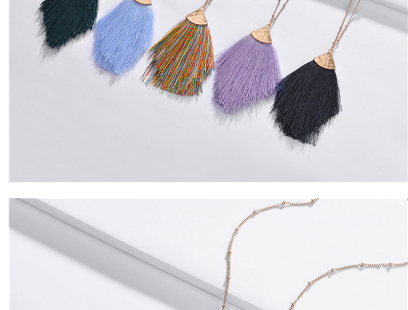 Fashion Color Alloy Geometric Triangle Hat Cotton Line Tassel Arrow Sweater Chain,Pendants