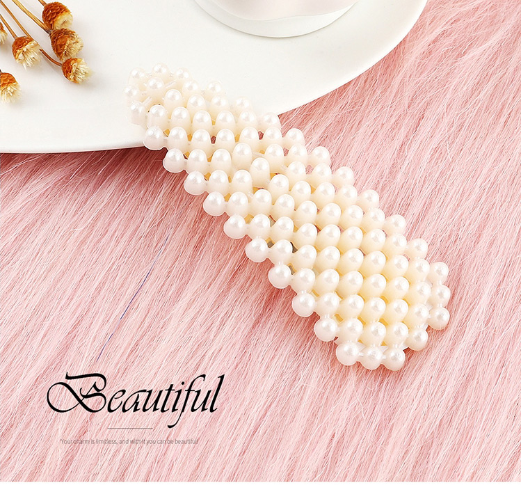Fashion Gold Rectangular Pearl Hair Clip,Hairpins