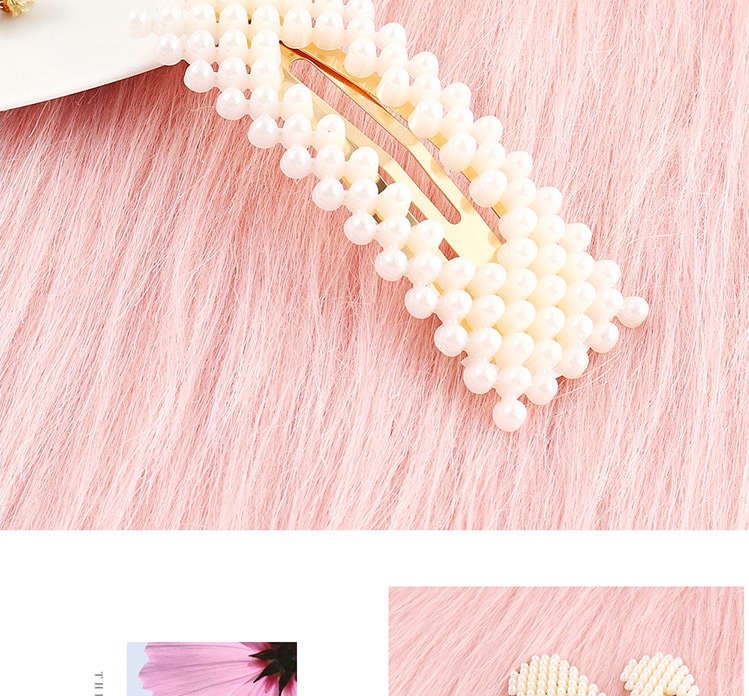 Fashion Gold Hollow Rectangular Pearl Hairpin,Hairpins