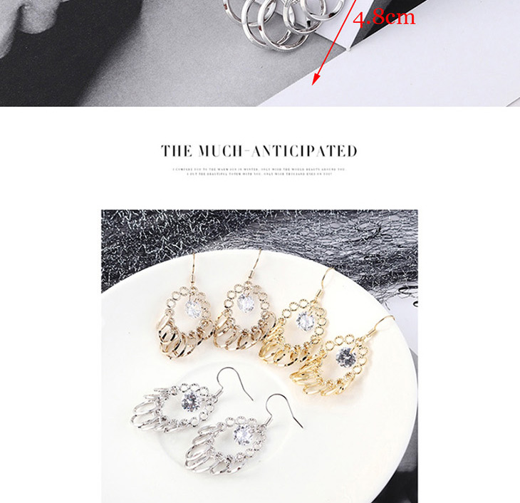 Fashion Platinum Plated Gold Circle Cutout Earrings,Drop Earrings