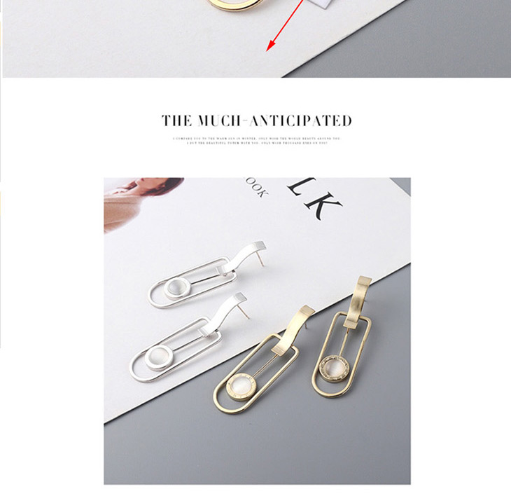 Fashion Platinum Style Gold Plated Pendulum Clock  Silver Needle Earrings,Stud Earrings