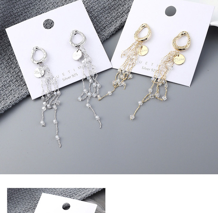 Fashion Platinum Plated Gold Fringed  Silver Needle Earrings,Earrings