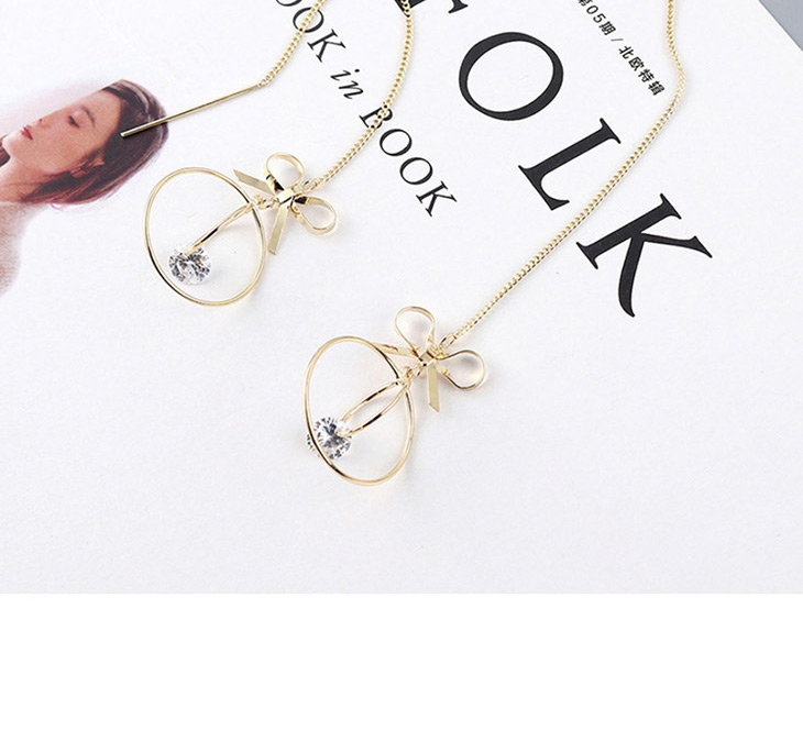 Fashion 14k Gold Plated Gold Butterfly Knot Tassel Earrings,Drop Earrings