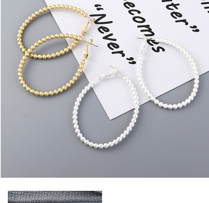 Fashion Dumb Gold Large Circle Cutout  Silver Needle Earrings,Earrings