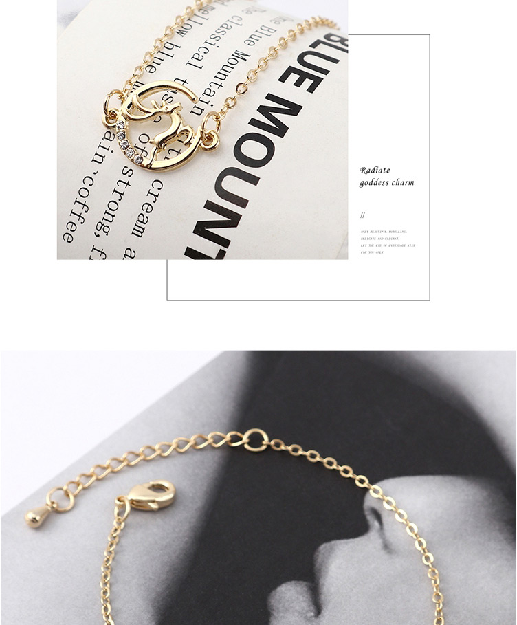 Fashion 14k Gold Crystal Elk Bracelet,Crystal Bracelets