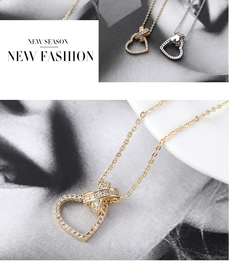 Fashion Platinum Lock Zircon Necklace,Necklaces