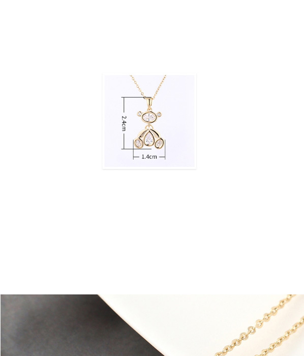 Fashion 14k Gold Cute Bear Zircon Necklace,Necklaces
