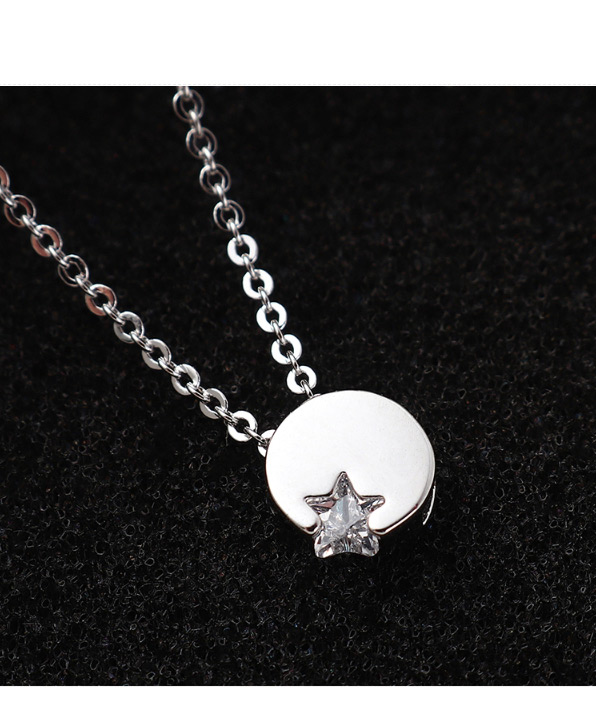 Fashion 14k Gold Star Moon Zircon Necklace,Necklaces