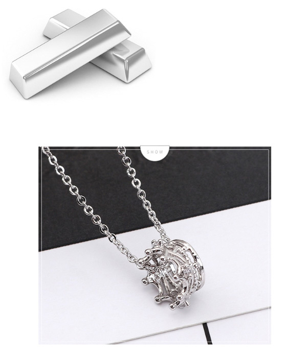 Fashion 14k Gold Crown Zircon Necklace,Necklaces