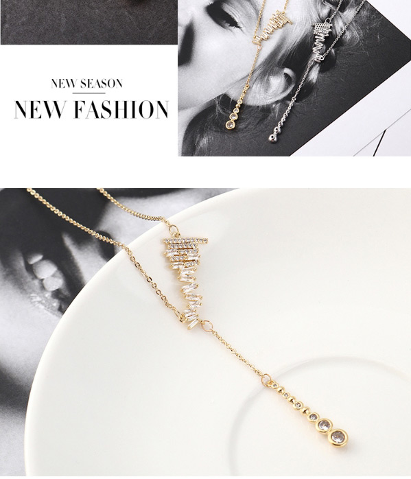 Fashion 14k Gold Star Twilight Zircon Necklace,Multi Strand Necklaces