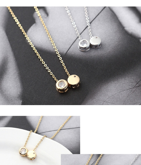 Fashion 14k Gold Copper Plated Gold Zircon Necklace,Necklaces