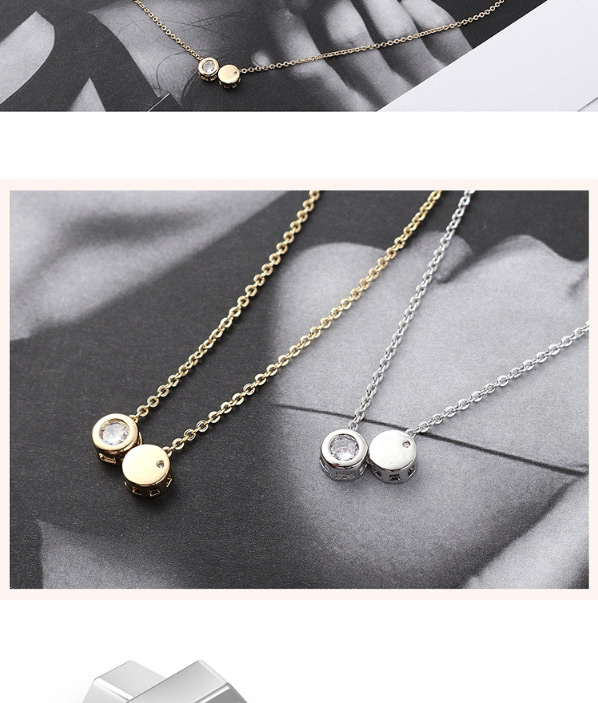 Fashion 14k Gold Copper Plated Gold Zircon Necklace,Necklaces