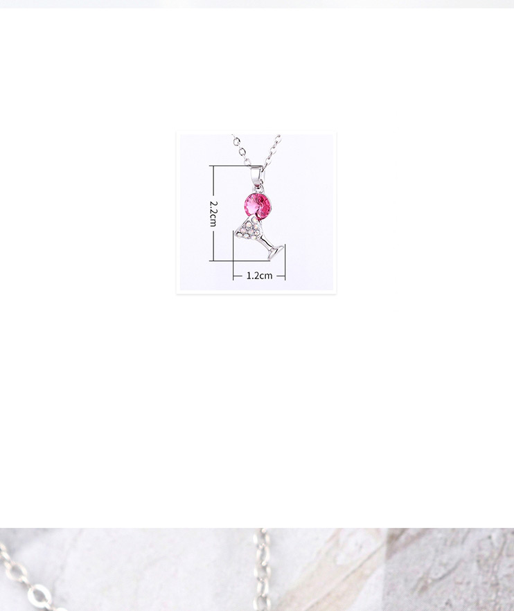 Fashion Rose Red Small Glass Crystal Necklace,Crystal Necklaces