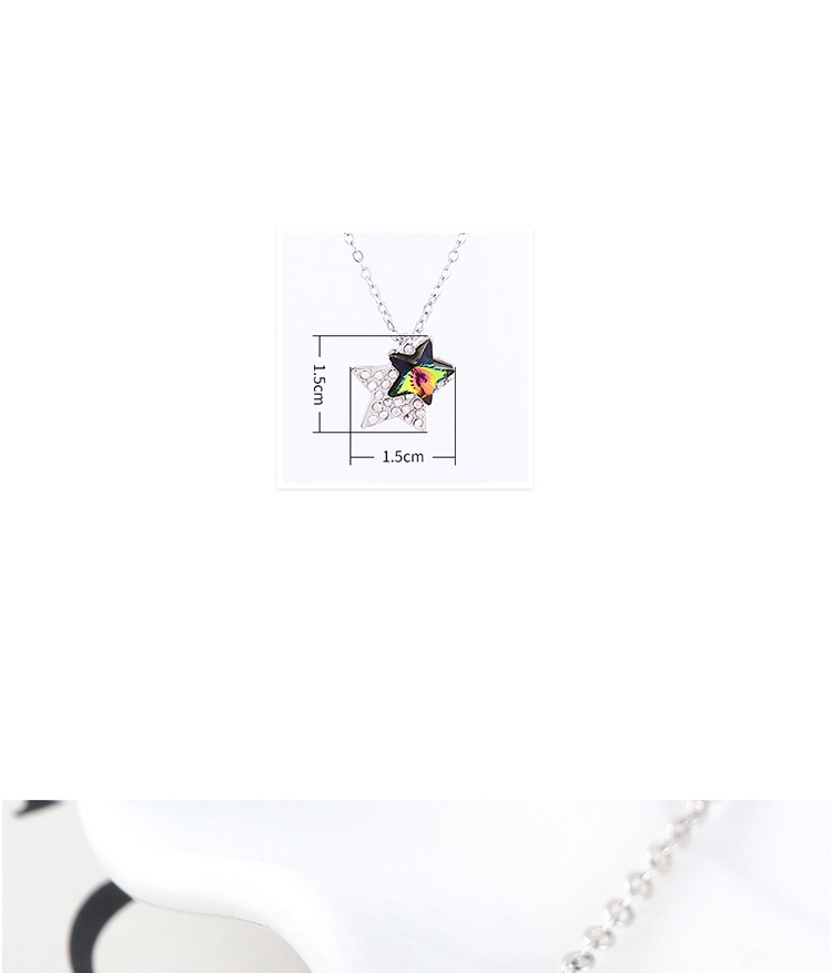 Fashion Colorful White Star Crystal Necklace,Crystal Necklaces