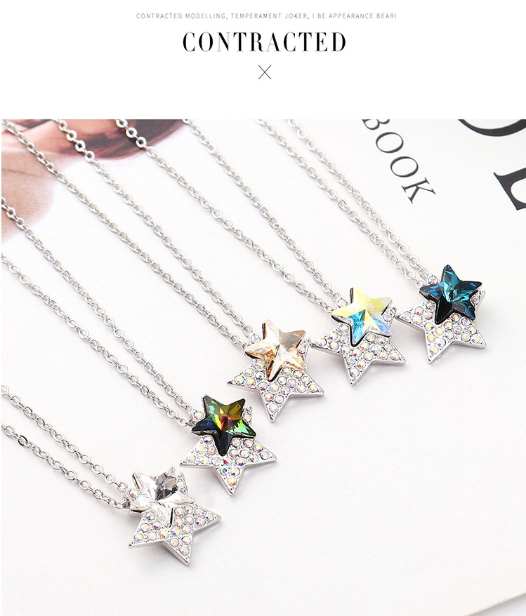 Fashion Golden Phantom Star Crystal Necklace,Crystal Necklaces