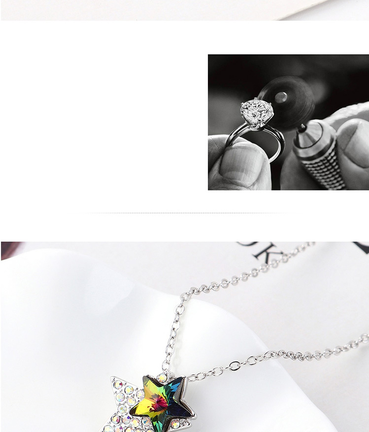 Fashion Golden Phantom Star Crystal Necklace,Crystal Necklaces