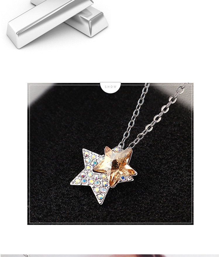 Fashion White Star Crystal Necklace,Crystal Necklaces