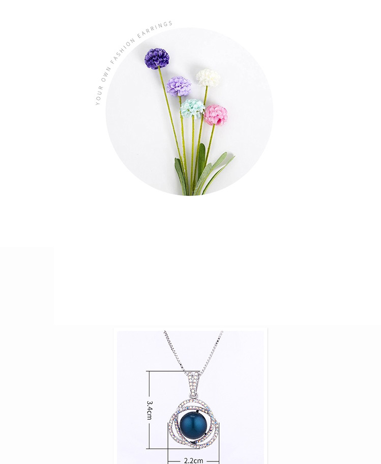 Fashion White Flower Ball Orb Crystal Necklace,Crystal Necklaces