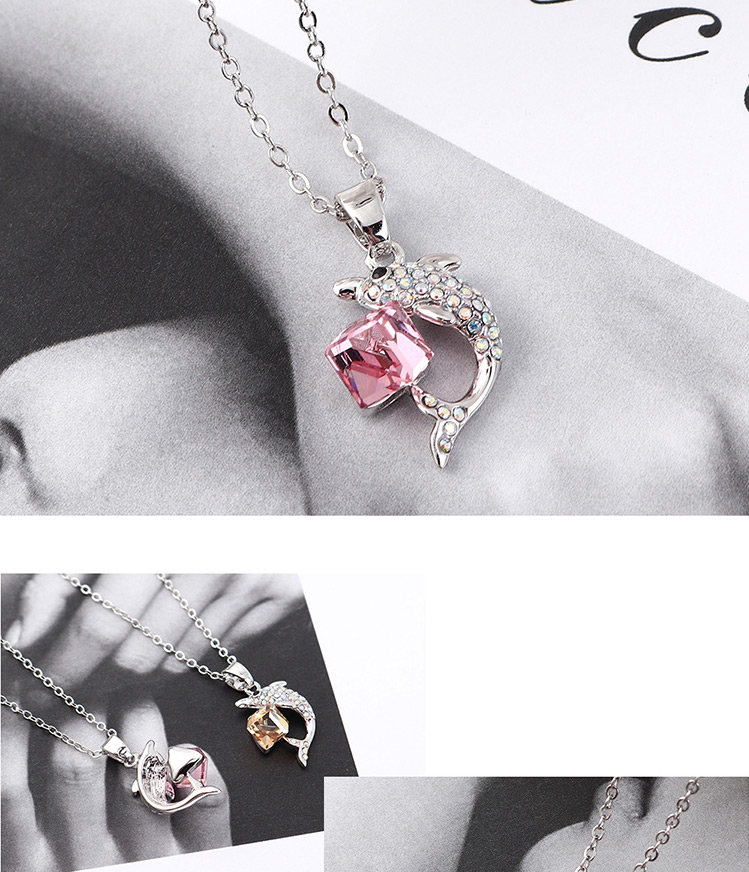 Fashion Light Rose Dolphin Crystal Crystal Necklace,Crystal Necklaces